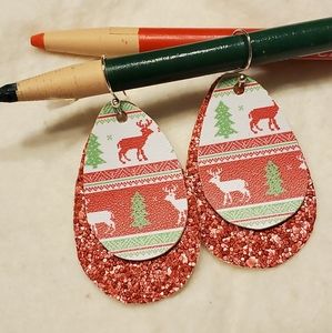 HANDMADE Ugly Christmas sweater holiday earrings!!